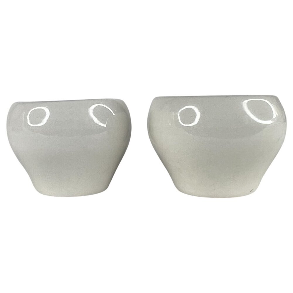 2 Vintage Hall China Open Salt Cellars White Ceramic Made In USA 1153 Dip Set - Picture 8 of 8